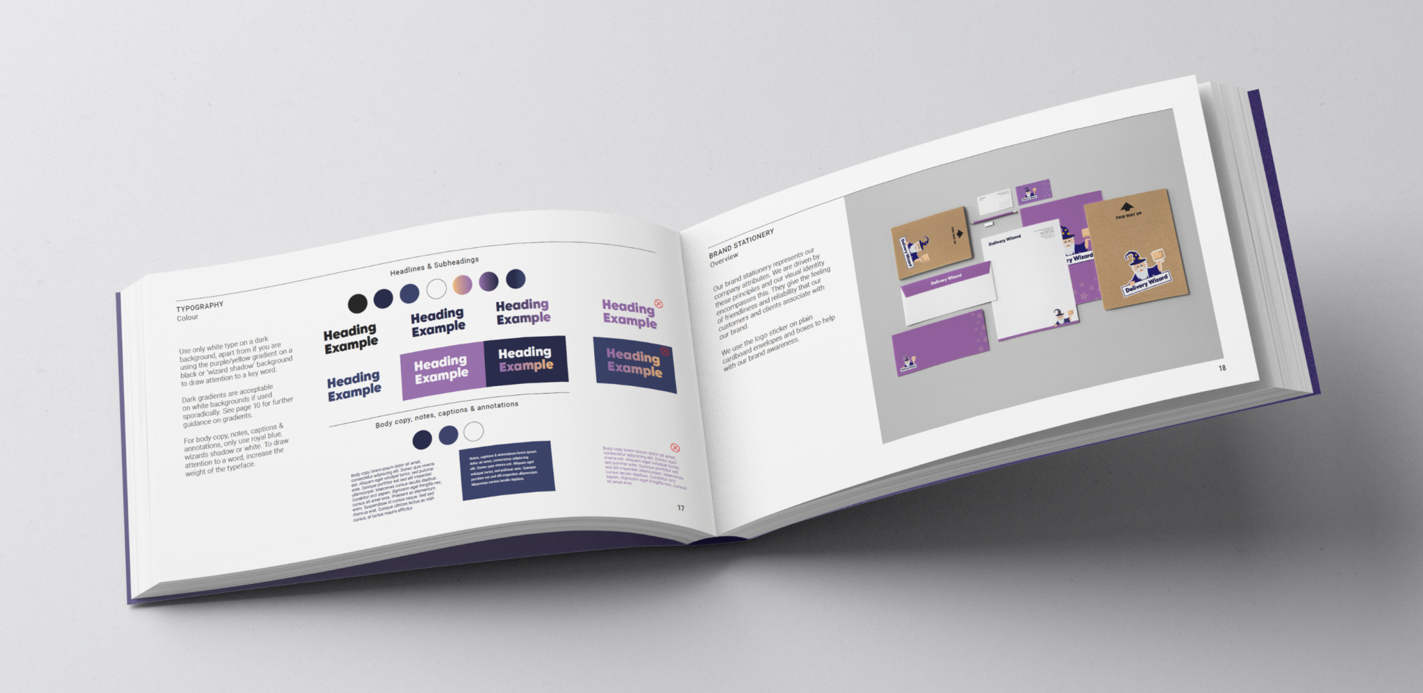 Render of a book with Delivery Wizard branding inside