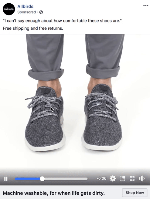 Video facebook ad for trainers