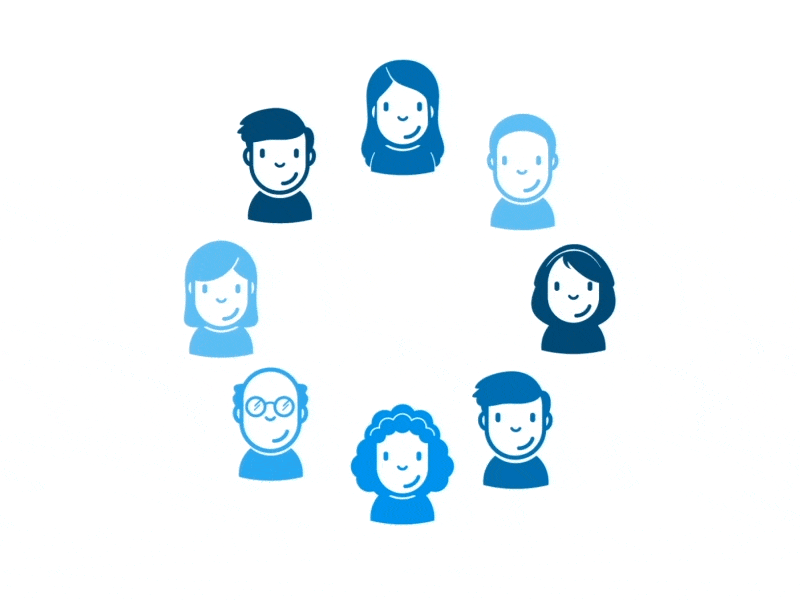 Social sharing animation - digital marketing questions