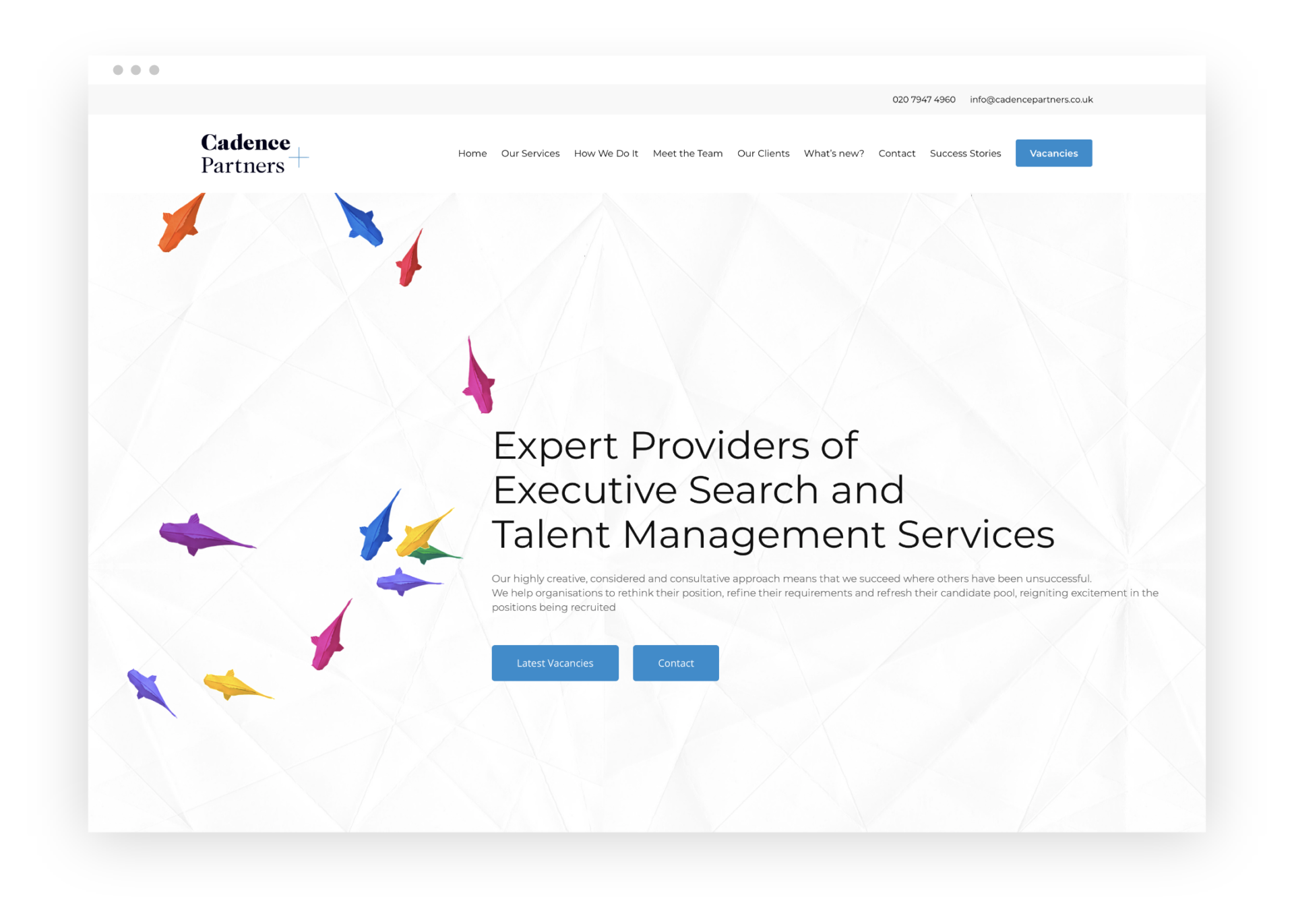 Cadence Partners website in browser view